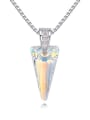 thumb Simple Triangle austrian Crystal Pendant Alloy Necklace 2
