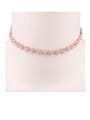 thumb Copper With  Cubic Zirconia  Simplistic Flower Chokers Necklace 2