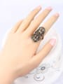 thumb Vintage style Personalized Antique Gold Plated Crystals Alloy Ring 1