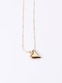 thumb Titanium With Gold Plated Simplistic Smooth Heart Necklaces 2