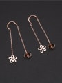 thumb Hollow Flower Titanium Lines Earrings 1