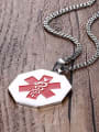 thumb Delicate Red Geometric Shaped Titanium Necklace 1