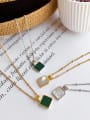 thumb Copper With Gold Plated Simplistic Square Necklaces 2