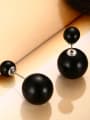 thumb Personality Black Plastic Beads Geometric Shaped Stud Earrings 1
