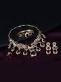 thumb 2018 2018 Alloy Imitation-gold Plated Ethnic style Water Drop shaped Stones Four Pieces Jewelry Set 1
