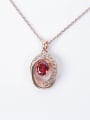 thumb Alloy Rose Gold Plated Fashion Artificial Stones Oval-shaped Two Pieces Jewelry Set 1
