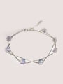 thumb S925 Silver Fashion Double Lines Crystal Bracelet 0