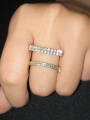 thumb Copper With  Cubic Zirconia Trendy Geometric Rings 1