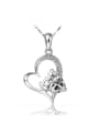 thumb Fashion Heart Cubic Zircon Copper Pendant 0