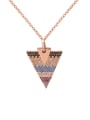 thumb Triangle Shaped Pendant Colorful Zircons Necklace 2