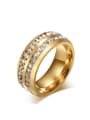 thumb Exquisite Gold Plated Geometric Shaped Rhinestones Ring 0