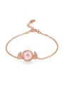 thumb Natural Pink Crystal Rose Gold Plate Elegant Bracelet 0