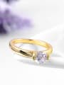 thumb Simply Style 18K Gold Plated Swiss Zircon Ring 1