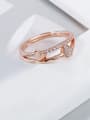 thumb Simple Style 925 Sterling Silver Heart Shaped Zircon Ring 1