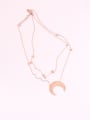 thumb Simple Star Moon Pendant Double Chain Necklace 0