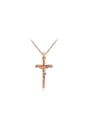 thumb Fashionable Rose Gold Plated Cross Shaped Necklace 0