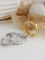 thumb 925 Sterling Silver With Gold Plated Classic Wrinkle Round Free Size Rings 1