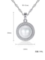 thumb Sterling Silver with AAA zircon 9-9.5mm natural freshwater pearl necklace 2