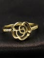 thumb Elegant 18K Gold Plated Flower Shaped Ring 1