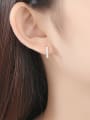 thumb 925 Sterling Silver With Glossy Simplistic Geometric Stud Earrings 1