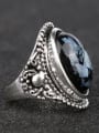 thumb Retro style Oval Resin Antique Silver Plated Alloy Ring 2