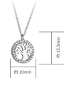 thumb 925 Sterling Silver With Cubic Zirconia Simplistic Wishing tree round card Necklaces 3