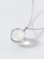 thumb S925 Silver Necklace Pendant female fashion circular dandelion Necklace sweet temperament clavicle chain female D4309 3