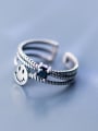 thumb 925 Sterling Silver With Antique Silver Plated Cute smile Face Rings 1