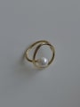 thumb 925 Sterling Silver With Gold Plated Simplistic Geometric  Free Size Rings 1
