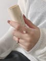 thumb 925 Sterling Silver With Rose Gold Plated Simplistic Round Free Size  Rings 2