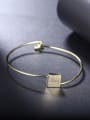 thumb Exquisite 18K Gold Plated Square Shaped Bangle 1