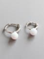 thumb 925 Sterling Silver With Opal Delicate Ball Clip On Earrings 2