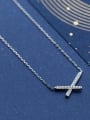 thumb 925 Sterling Silver With Silver Plated Simplistic x-letter Necklaces 0