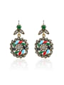 thumb Ethnic style Oval Resin stones White Rhinestones Alloy Earrings 0