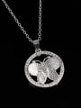 thumb Delicate Platinum Plated Butterfly Shaped Zircon Necklace 2