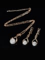 thumb Alloy Imitation-gold Plated Fashion Eight-shaped CZ Two Pieces Jewelry Set 1