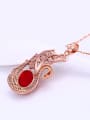 thumb Copper Alloy Rose Gold Plated Creative Swan Zircon Necklace 1