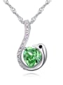 thumb Simple Heart austrian Crystals Swan Pendant Alloy Necklace 1