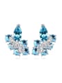 thumb Fashion Leaves Geometrical austrian Crystals Alloy Stud Earrings 4