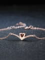 thumb Exquisite Heart-shape Rose Gold Plated Bracelet 3