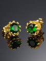 thumb Fashion Cubic Zircon Gold Plated Stud Earrings 1
