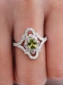 thumb Copper With White Gold Plated Delicate Oval Cubic Zirconia Engagement Rings 0
