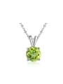 thumb Simple Natural Green Zircon Platinum Plated Ring 0