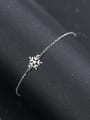 thumb Trendy Snowflake Shaped Rhinestones S925 Silver Foot Jewelry 0