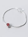 thumb Fresh Red Round Shaped Crystal S925 Silver Ankle 0