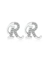 thumb Micro Pave Letter R Stud Earrings 0