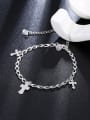 thumb Simple Cross Silver Plated Anklet 2