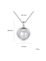 thumb Pure silver natural pearl  minimalist round design necklace 3