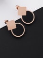 thumb Stainless Steel With Rose Gold Plated Personality Geometric Stud Earrings 2