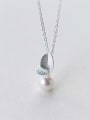 thumb S925 Silver leaves with Natural Freshwater Pearls Set 1
